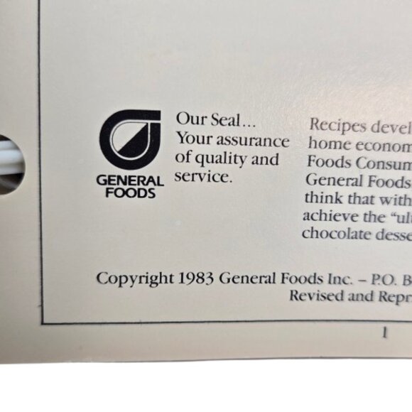 Vintage 1980s Bakers Chocolate Celebration Cookbook Binder General Foods Ontario - Picture 4 of 16